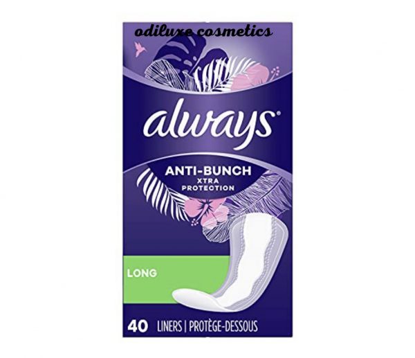 Always Anti-Bunch Xtra Protection Daily Liners, Long, Unscented 50 Pads (US)