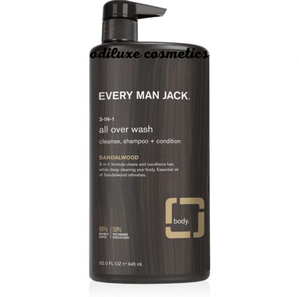 Every Man Jack Men’s Hydrating Sandalwood Body Wash – 1 Liter (US)