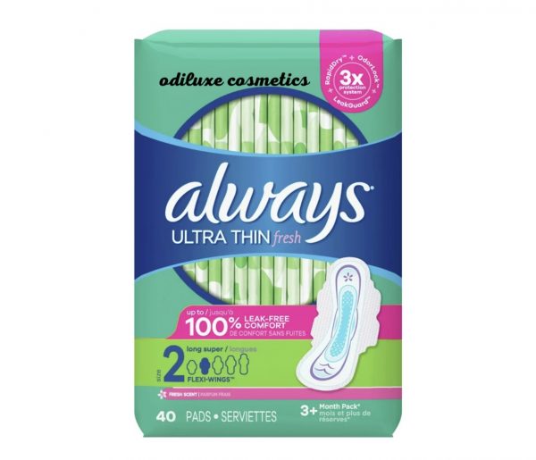 Always Ultra Thin Long Super Pads, Unscented – Size 2 46 Pads (US)