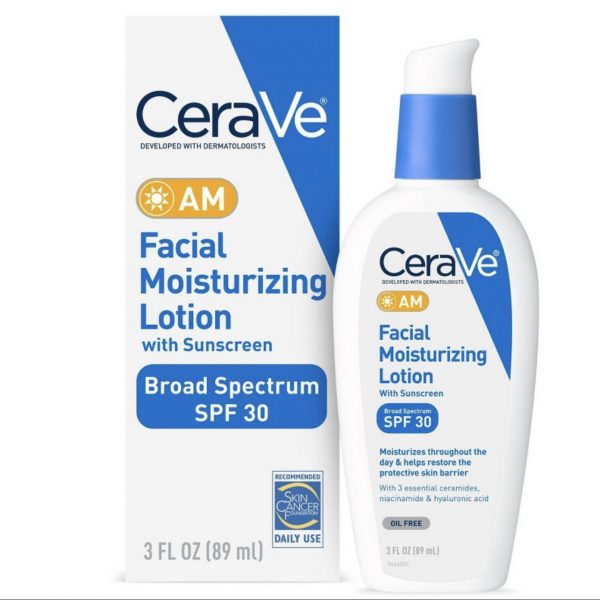 CeraVe Face Moisturizer with Sunscreen, AM Facial Moisturizing Lotion for Normal to Dry Skin – SPF 30 3 fl oz (US)