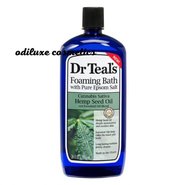 Dr Teal’s Hemp Seed Foaming Bubble Bath – 34 fl oz / 1000ml (US)