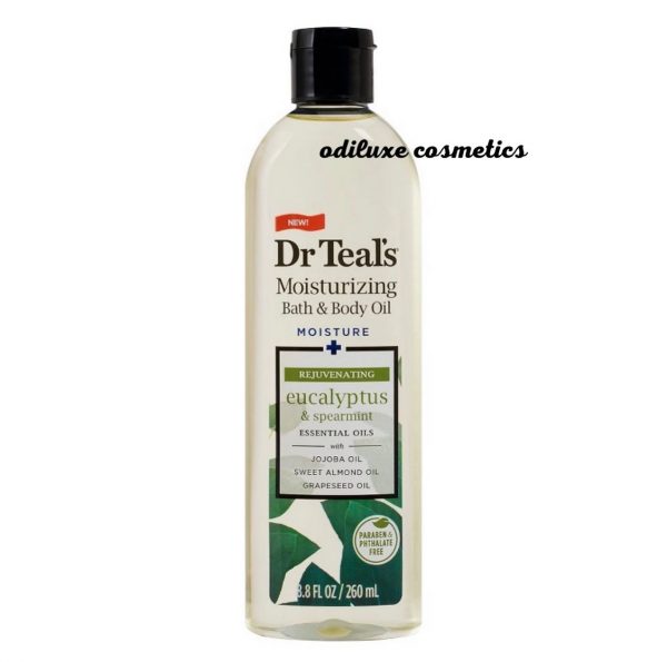 Dr Teal’s Rejuvenating Eucalyptus & Spearmint Moisturizing Bath & Body Oil – 8.8 fl oz / 260ml (US)