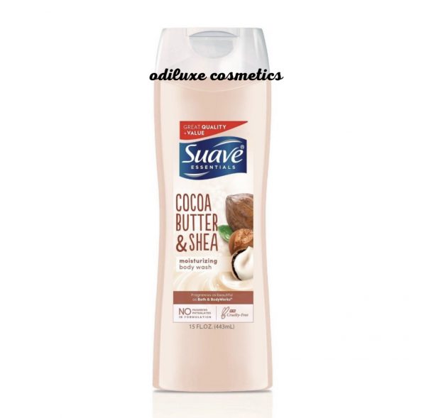 Suave Essentials Cocoa Butter & Shea Creamy Body Wash Soap for All Skin Types – 18 fl oz / 532ml (US)