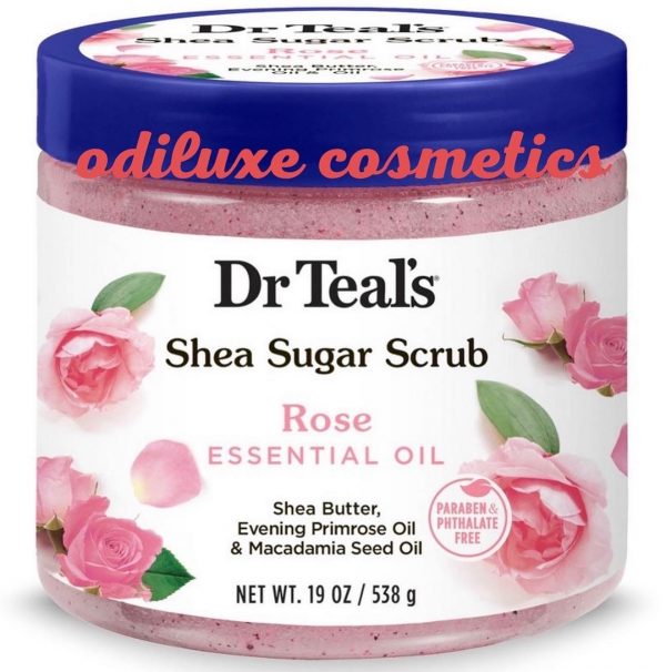 Dr Teal’s Rose Shea Sugar Body Scrub – 19 oz / 538g (US)