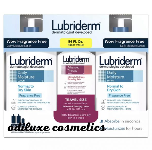 Lubriderm Daily Moisture Unscented & Advanced Therapy Lotion, 3 pk. (US)