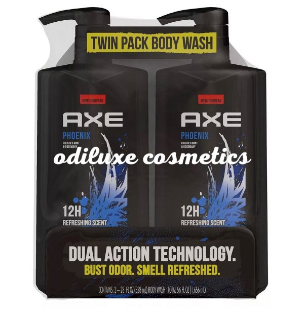 AXE Phoenix Body Wash for Men with Pump 28 fl oz., 828ml each 2-in-1 pk. (US)