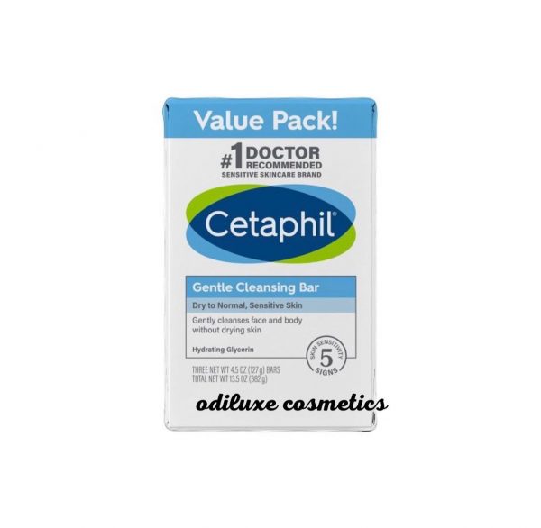 Cetaphil Gentle Cleansing Bar Soap – 3-in-1 pack – 4.5 oz each (US)