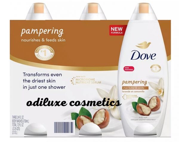 Dove Pampering Body Wash Shea Butter with Warm Vanilla Scent, 3 pk./24 oz. / 709ml each (US)