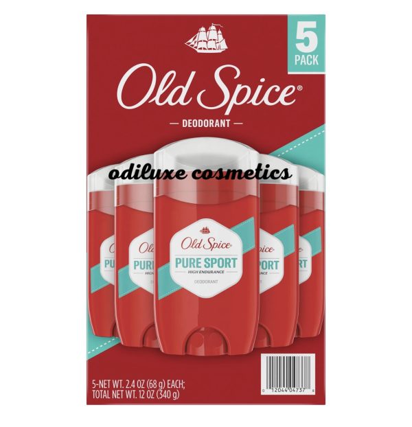 Old Spice High Endurance Deodorant, 48 Hour Protection, Pure Sport 2.4 oz., 5-in-1 pk. (US)