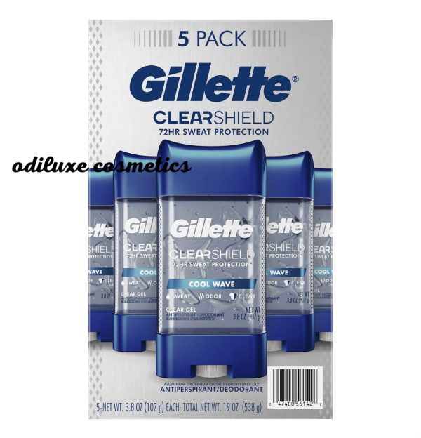 Gillette Cool Wave Clear Gel Men’s Antiperspirant and Deodorant 3.8 oz., 5-in-1pk. (US)