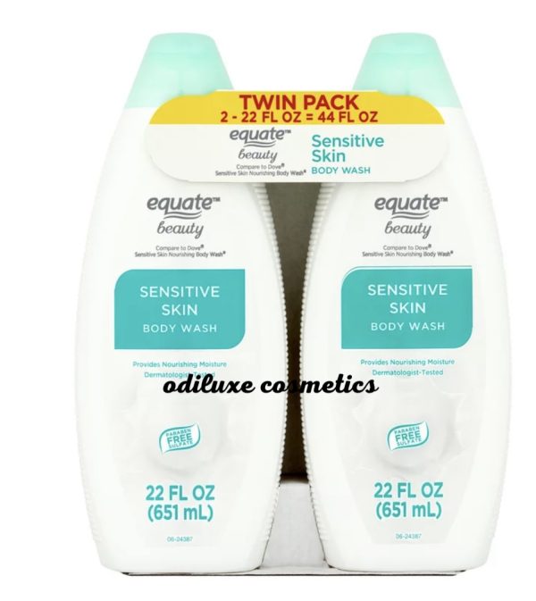 Equate Sensitive Skin Body Wash, 2X 22 fl. Oz. / 651ml Twin Pack (US)