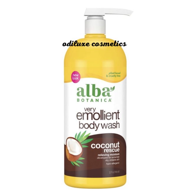 Alba Botanica Very Emollient Body Wash, Coconut Rescue, 32 fl oz / 946ml (US)