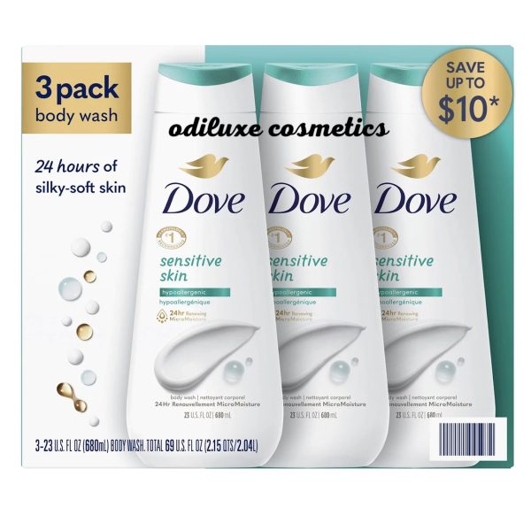 Dove Nourishing Body Wash, Sensitive Skin 23 fl. oz. / 680ml 3 pk. (US)