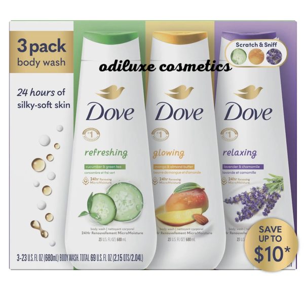 Dove Refresh, Glow & Relax Body Wash Collection 23 fl. oz. / 680ml 3 pk. (US)