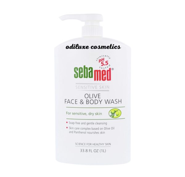 Sebamed Olive Liquid Face and Body Wash For Sensitive And Dry Skin 1 Liter/33.8oz (US)