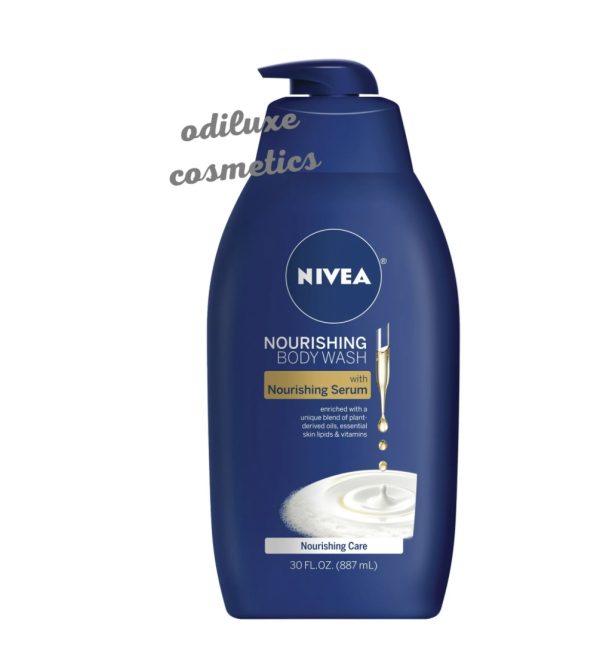 NIVEA Nourishing Serum Body Wash With Pump, 30 Fl Oz / 887ml Bottle (US)