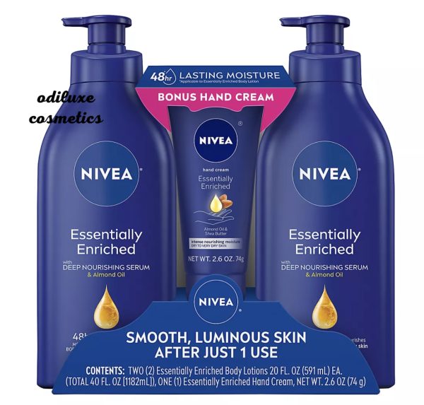 Nivea Essentially Enriched Body Lotion and Hand Cream Variety Pack 20 oz. / 2.6 oz. bottles (US)