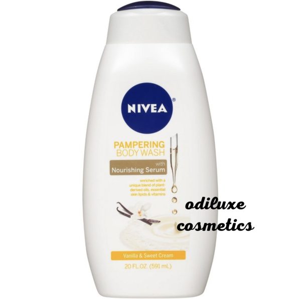 NIVEA Pampering Vanilla and Sweet Cream Body Wash with Nourishing Serum, 20 fl. oz / 591ml (US)