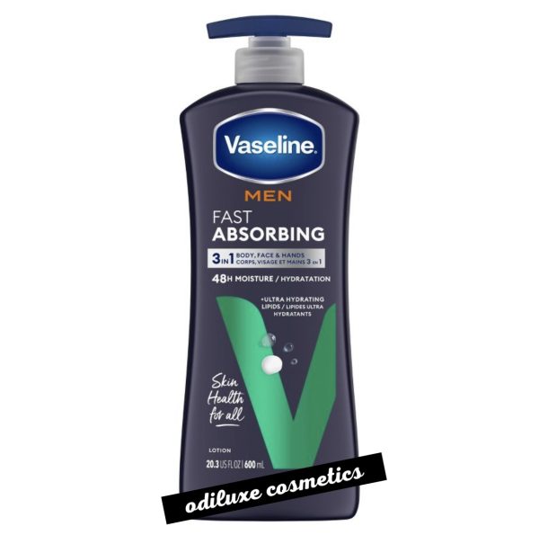 Vaseline Men Fast Absorbing Moisture 3-in-1 Body, Face & Hands Lotion 20.3oz (US)