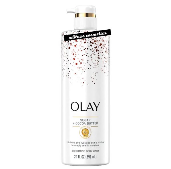 Olay Exfoliating & Moisturizing Body Wash with Sugar, Cocoa Butter, & Vitamin B3, 20 fl oz / 591ml (US)