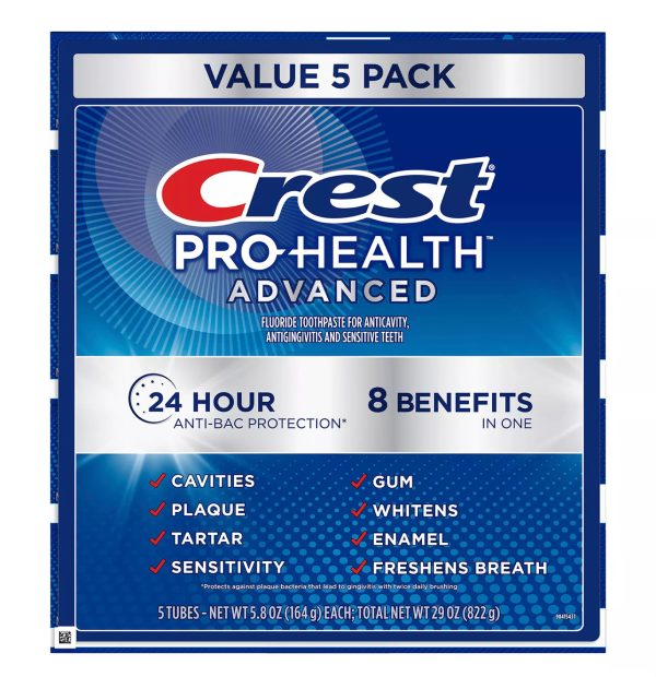 Crest Pro-Health Advanced Whitening + Intensive Clean Toothpaste, 5.8 oz., 5 pk. (US)