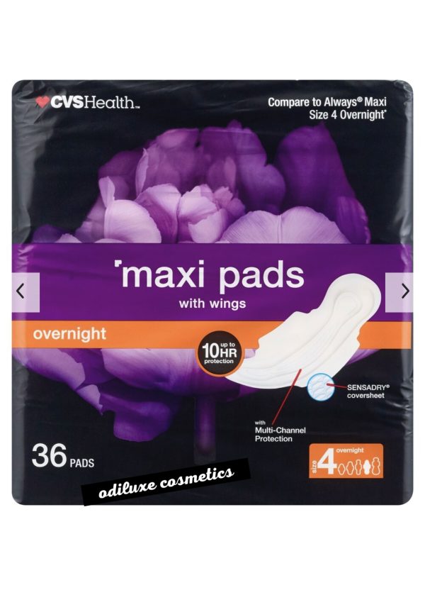 CVS Health Maxi Pads with Wings, Overnight, 36 Ct size 4 (US)