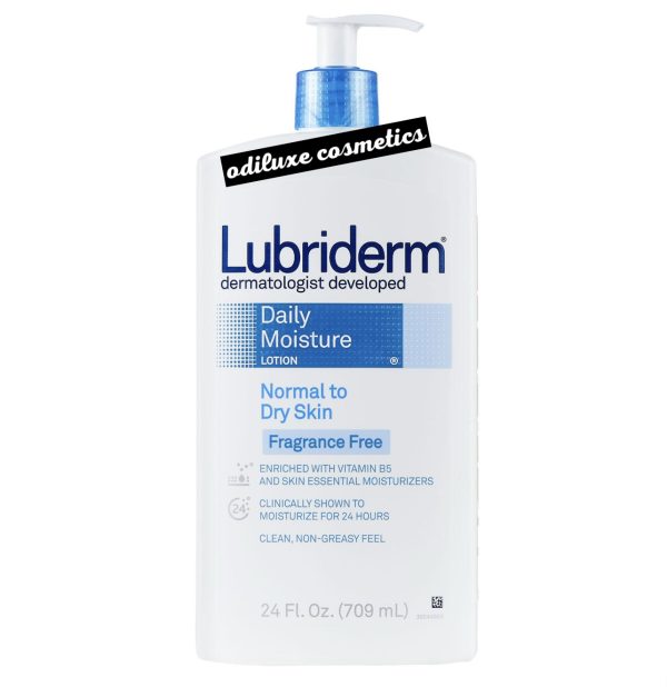 Lubriderm Daily Moisture Hydrating Body Lotion, Fragrance-Free, 24 fl oz / 709ml (US)