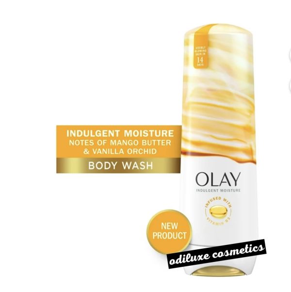 Olay Indulgent Moisture Body Wash Infused with Vitamin B3 – Notes of Mango Butter & Vanilla Orchid – 20 fl oz / 591ml (US)