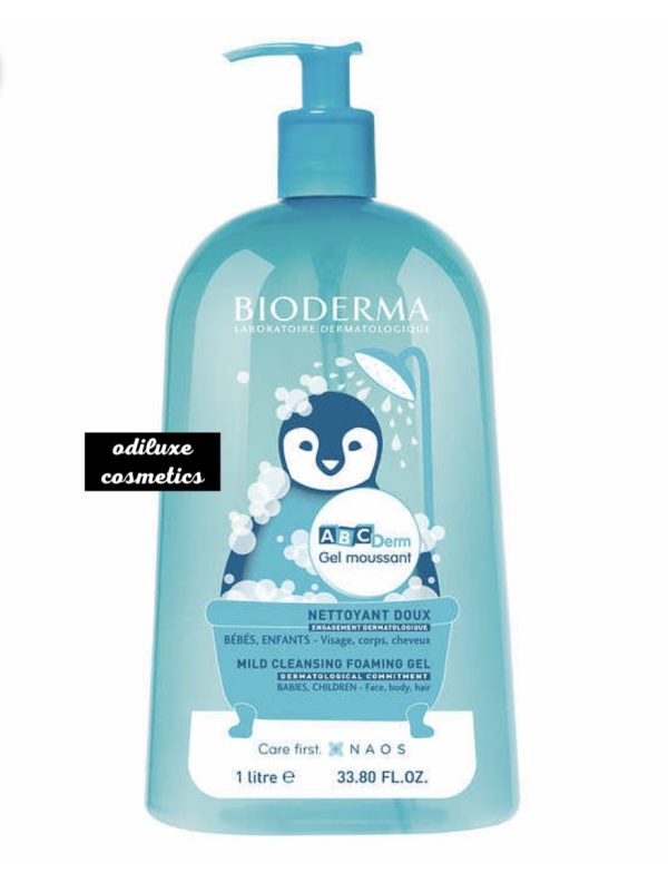 Bioderma ABCDerm Babies/Children Shower Gel, 33.8 fl oz / 1 Liter (US)