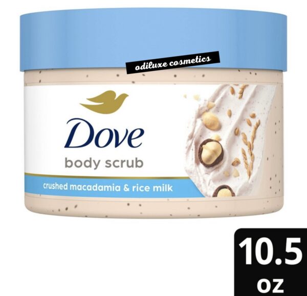 Dove Crushed Macadamia & Rice Milk Exfoliating Body Scrub – 10.5 oz (US)