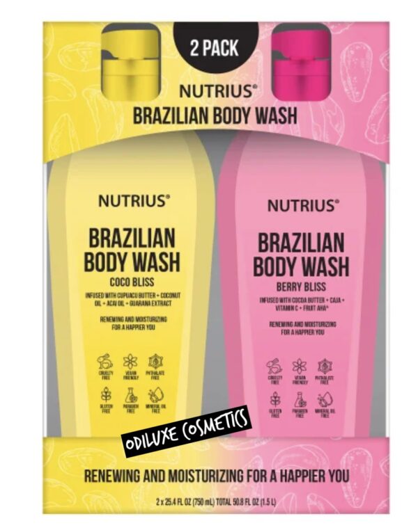 Nutrius Brazilian Body Wash, Coco Bliss and Berry Bliss, 25.4 fl oz, 2-pack (US)